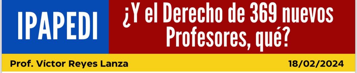 ¿Y el Derecho de 369 nuevos Profesores, qué?